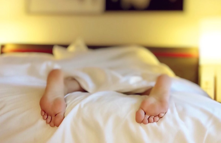 feet on bed